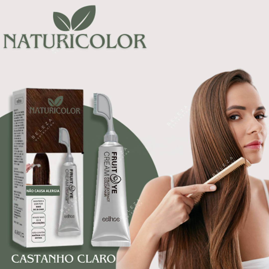 NaturiColor (Compre 1 e Leve 2)- Tinta de Cabelo Sem Amônia + Pente de Brinde