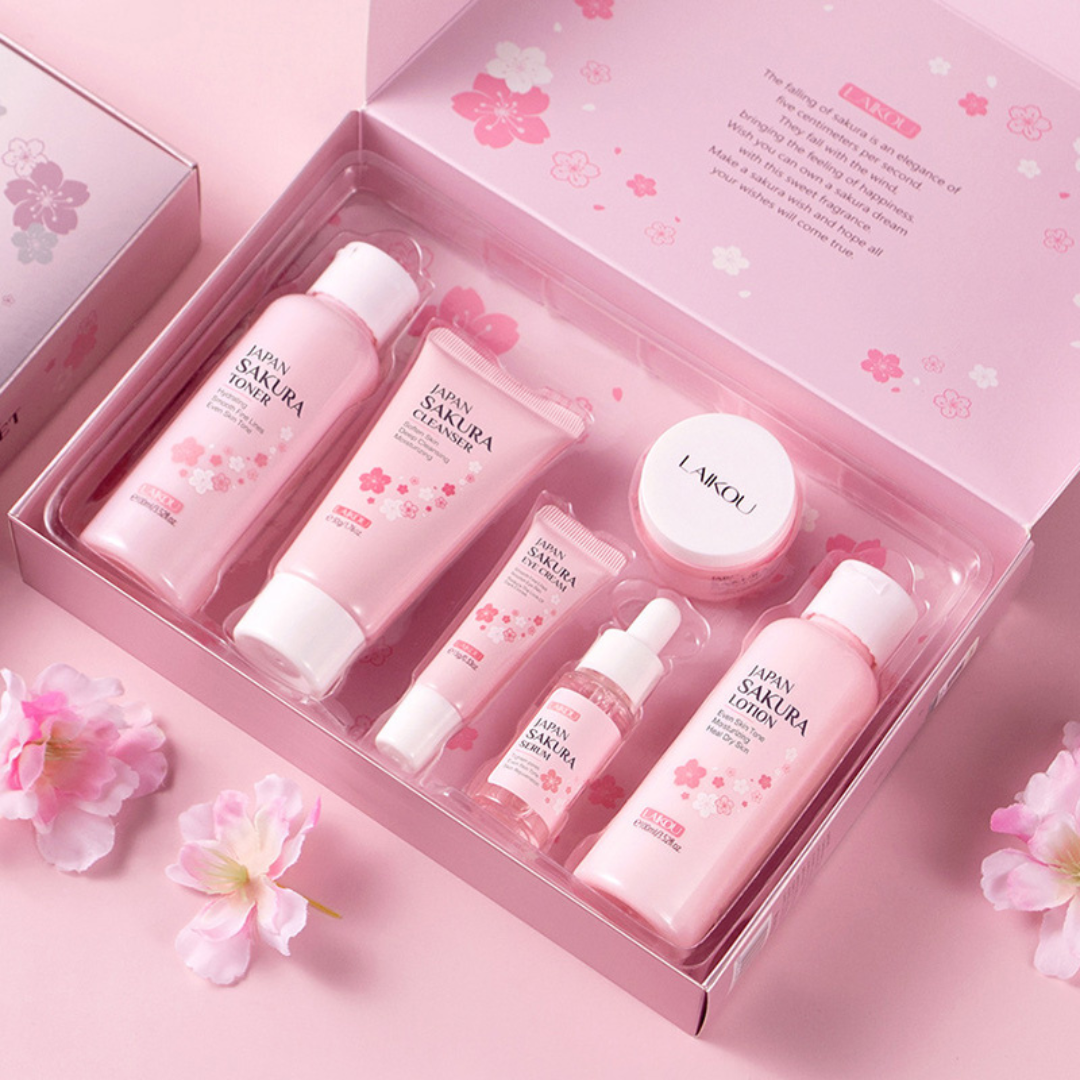 ESSÊNCIA COREANA: KIT 5PCS SKIN CARE MOISTURIZER + BRINDE
