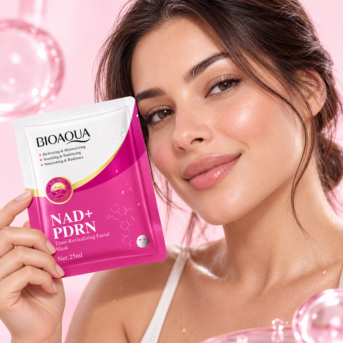 Máscara facial em uso