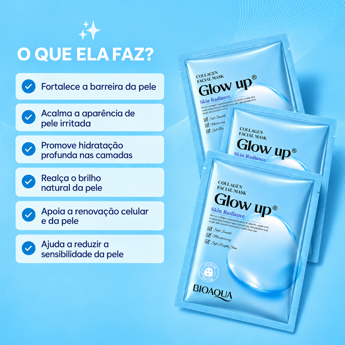 Glow up® - Mascara de colágeno BioAqua