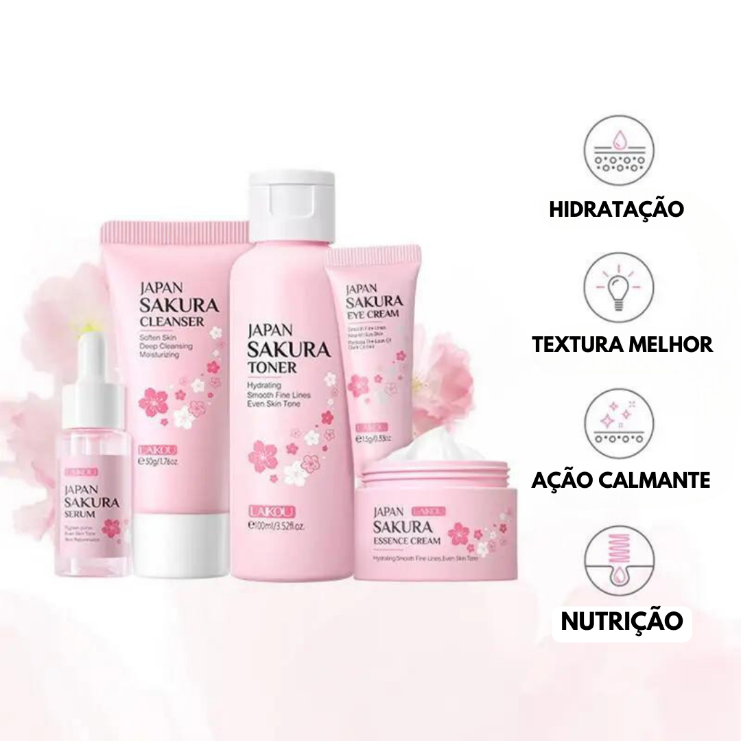 ESSÊNCIA COREANA: KIT 5PCS SKIN CARE MOISTURIZER + BRINDE