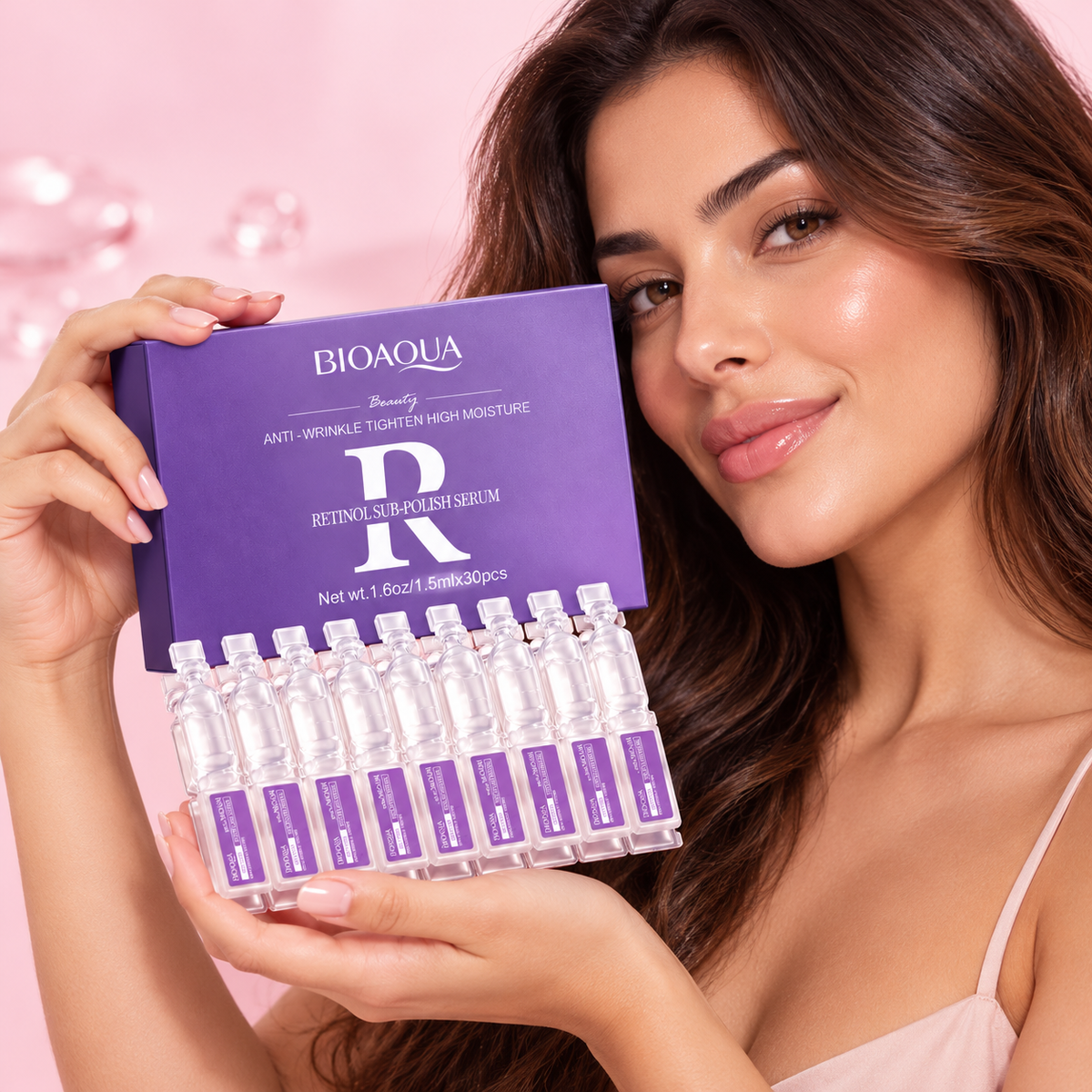 Ampolas de retinol em uso