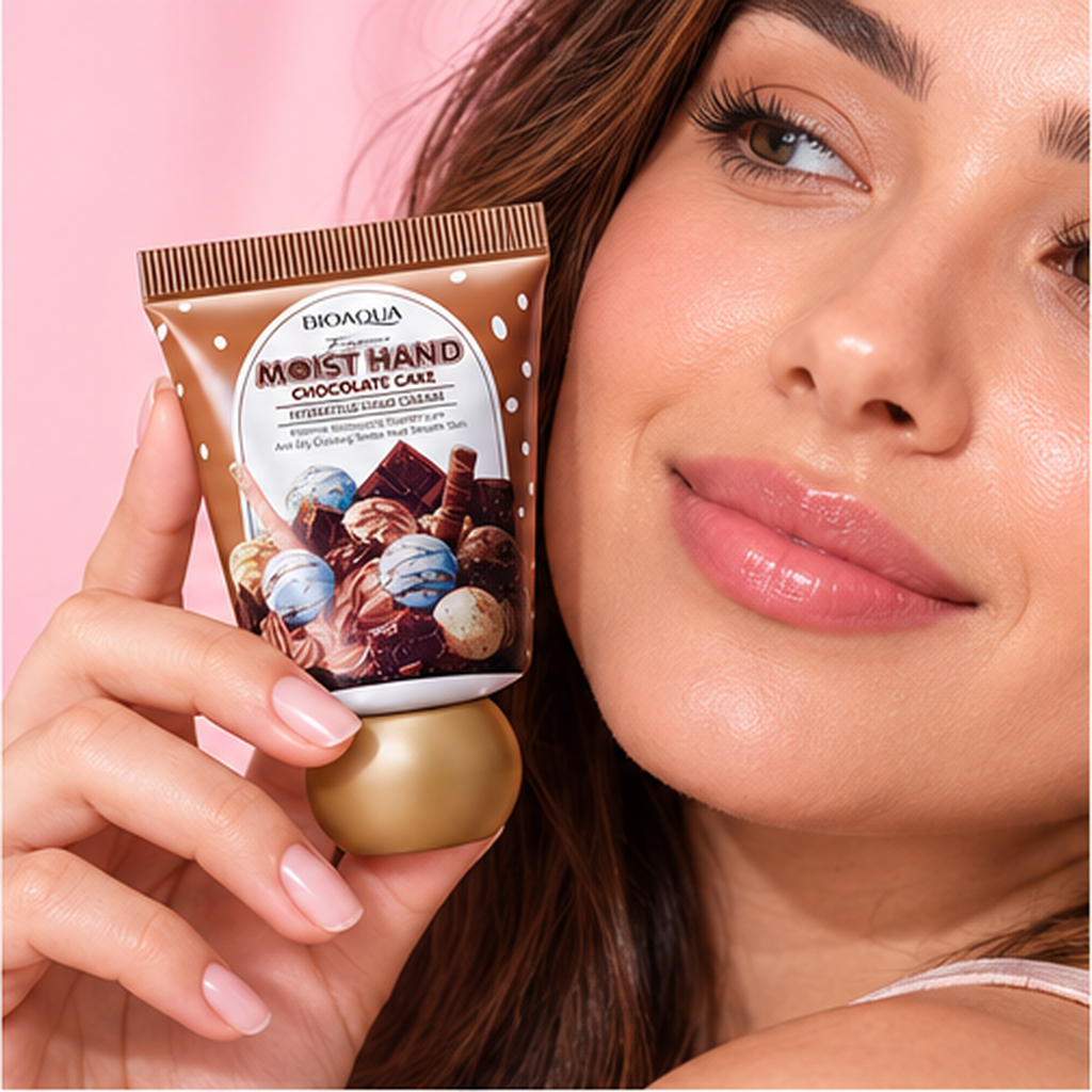 Mulher aplicando creme para as mãos