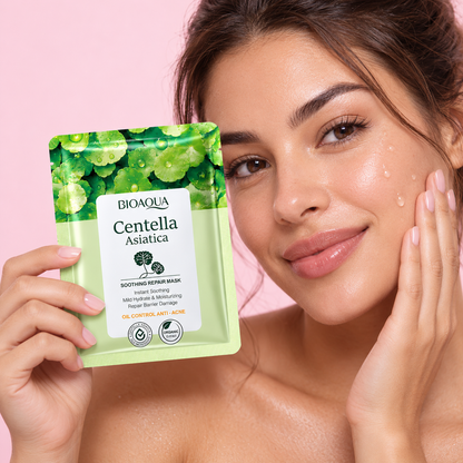 Máscara facial em uso