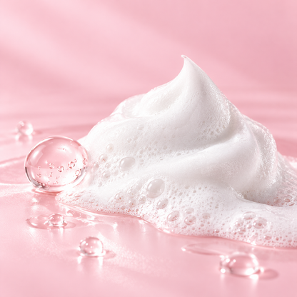 Textura da espuma facial