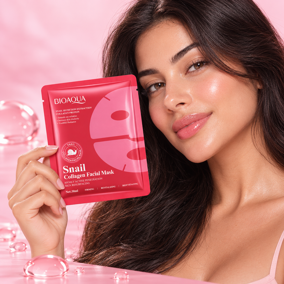 Máscara facial em uso
