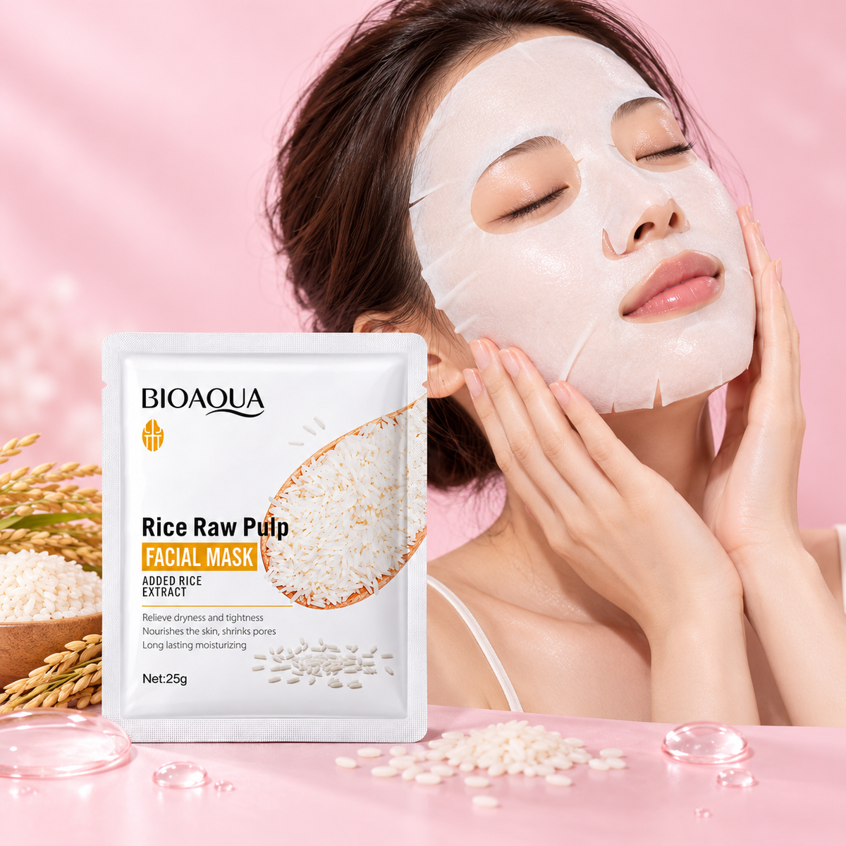 Máscara facial em uso
