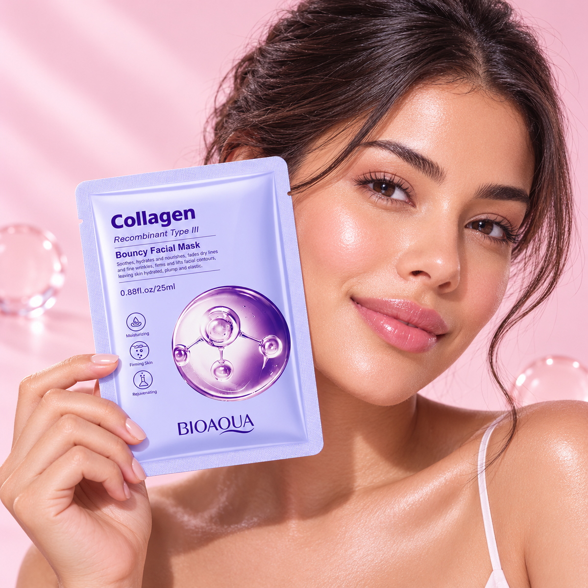 Máscara facial em uso