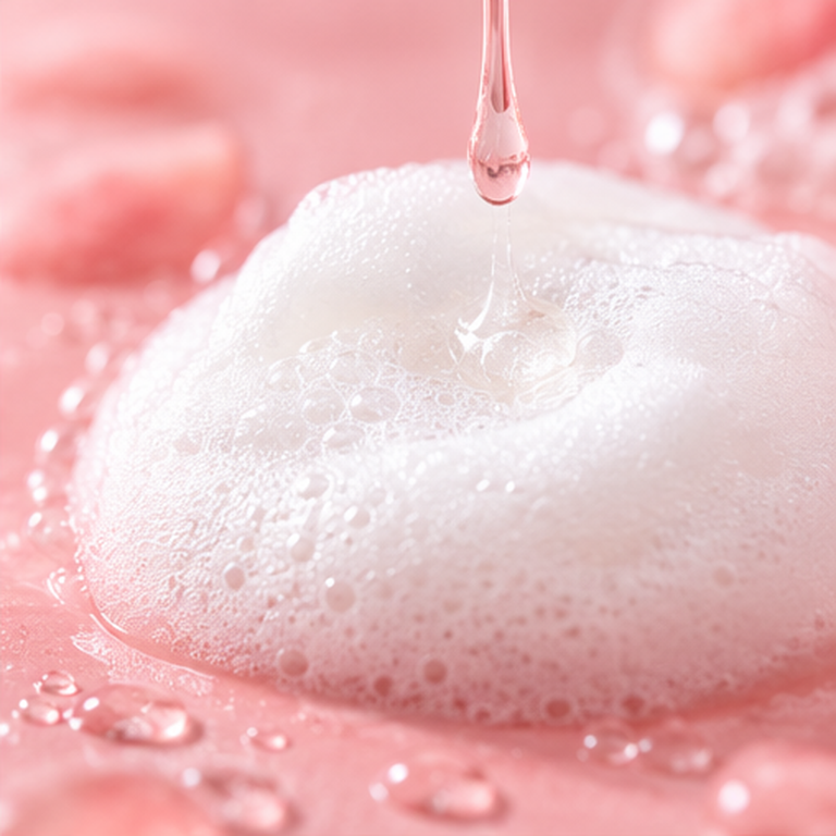 Textura da espuma facial