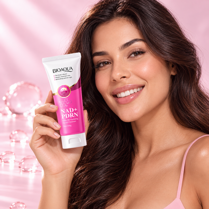 Espuma facial em uso