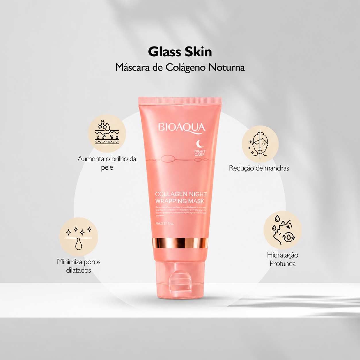 Máscara Facial BioAqua Com Colágeno Para Noite