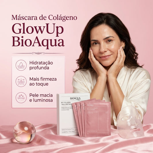 Máscara de Colágeno GlowUp BioAqua - campanha
